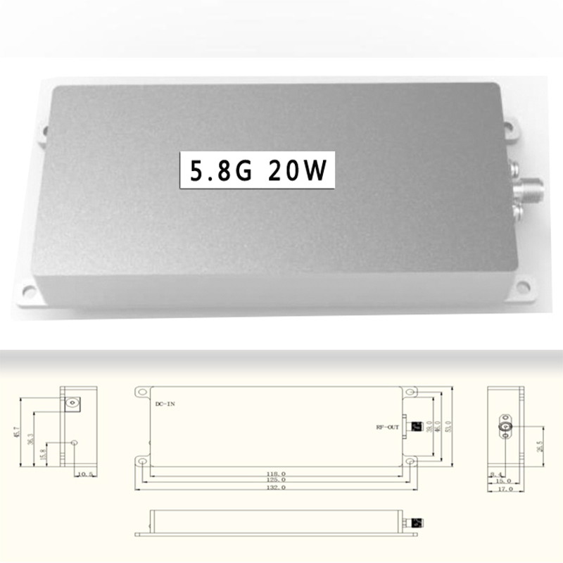 5.8G20W无人机干扰模块无人机反制功放模块大功率